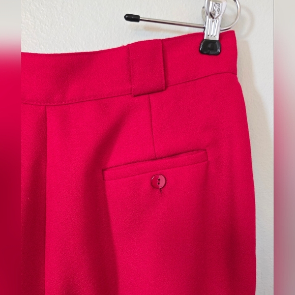 Vintage Giorgio Sant Angelo Red Wool Trousers Size 16 - Picture 3 of 7